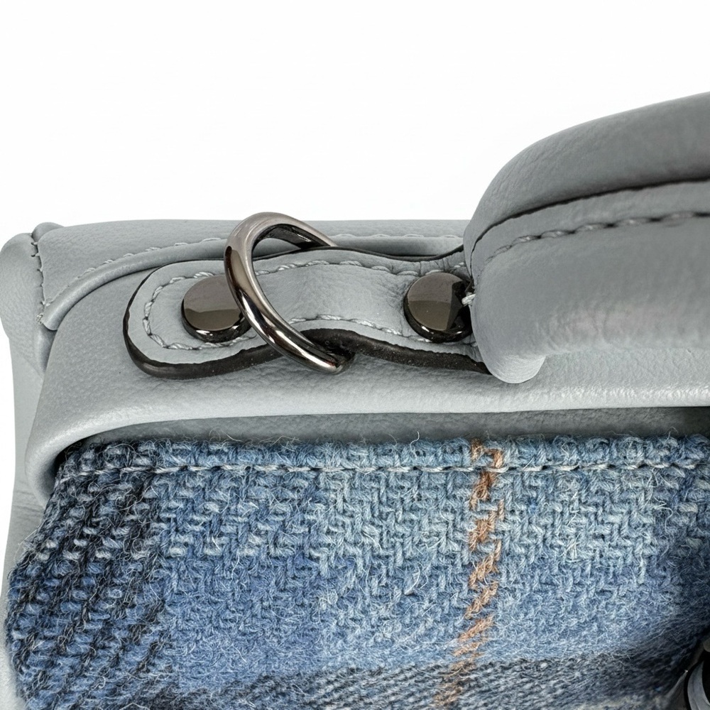 Islander UK Harris Tweed Medium Doctor Bag Blue Tartan Satchel NWOT - Picture 10 of 14